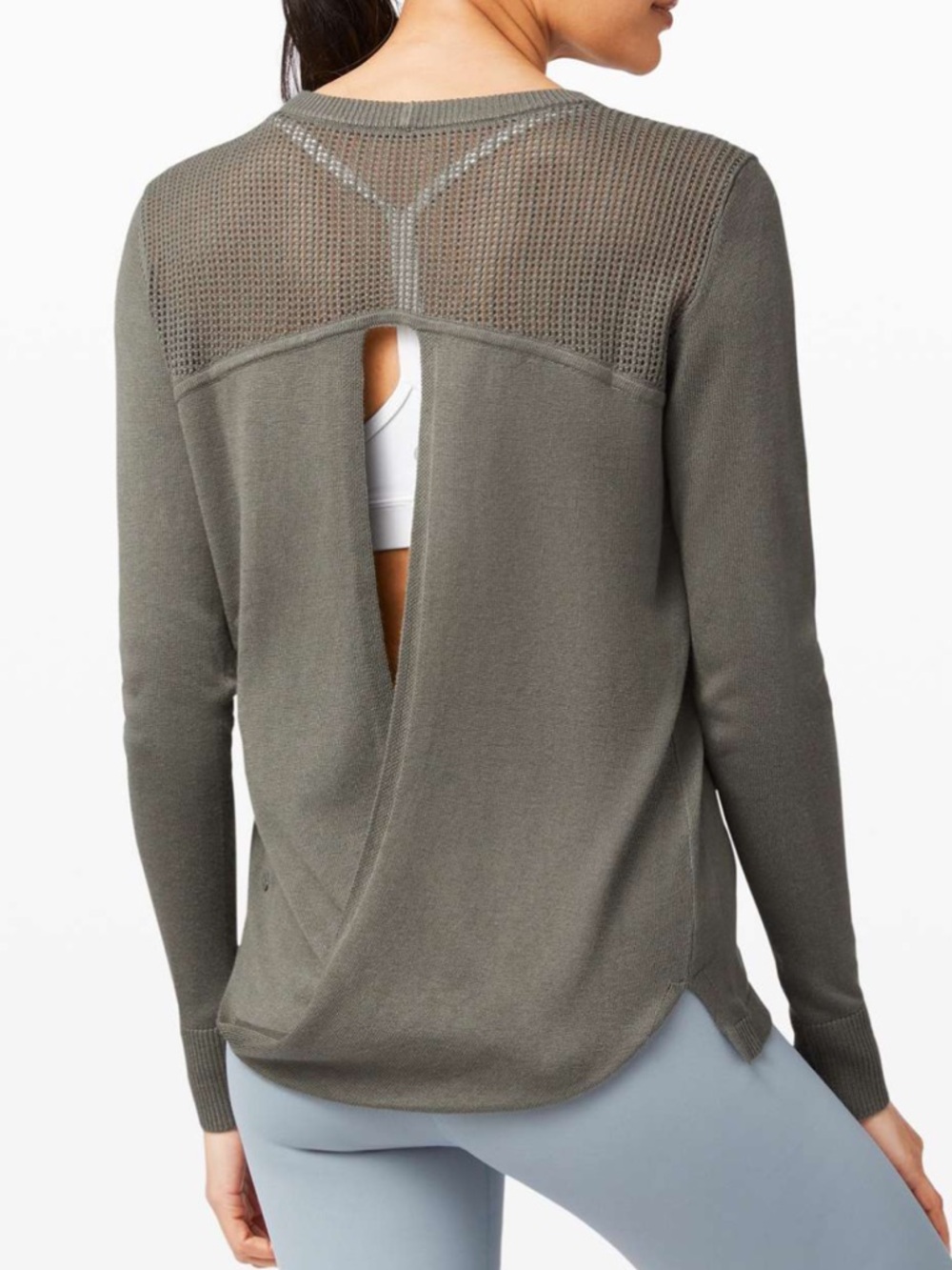 LULULEMON Back to Balance Long Sleeve Sweater *grey sage*